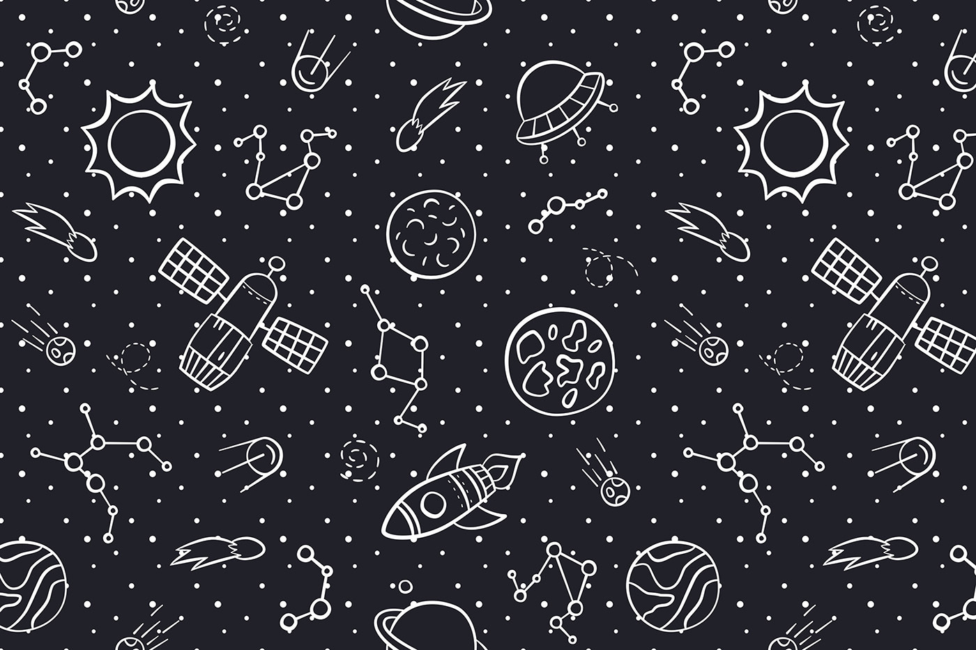 A pattern of space objects A pattern of space objects