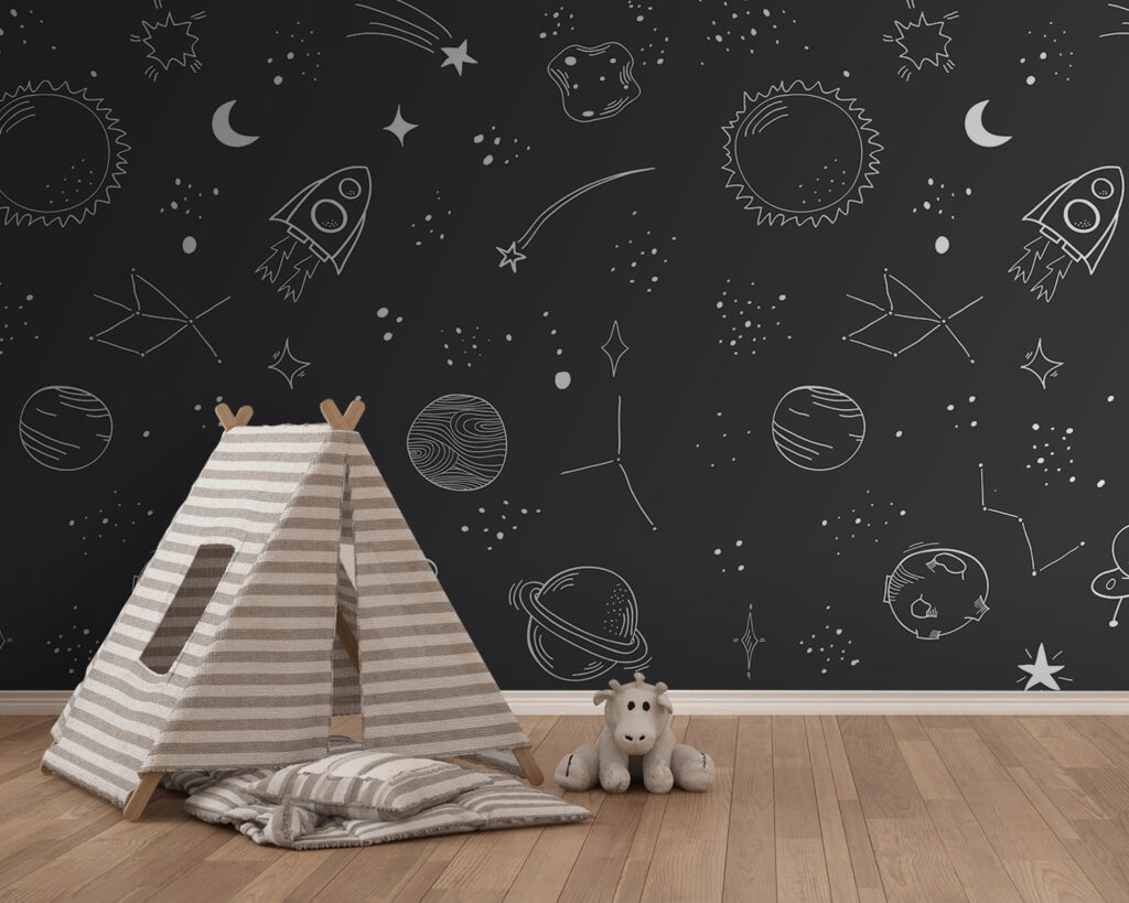 A black and white space background A black and white space background