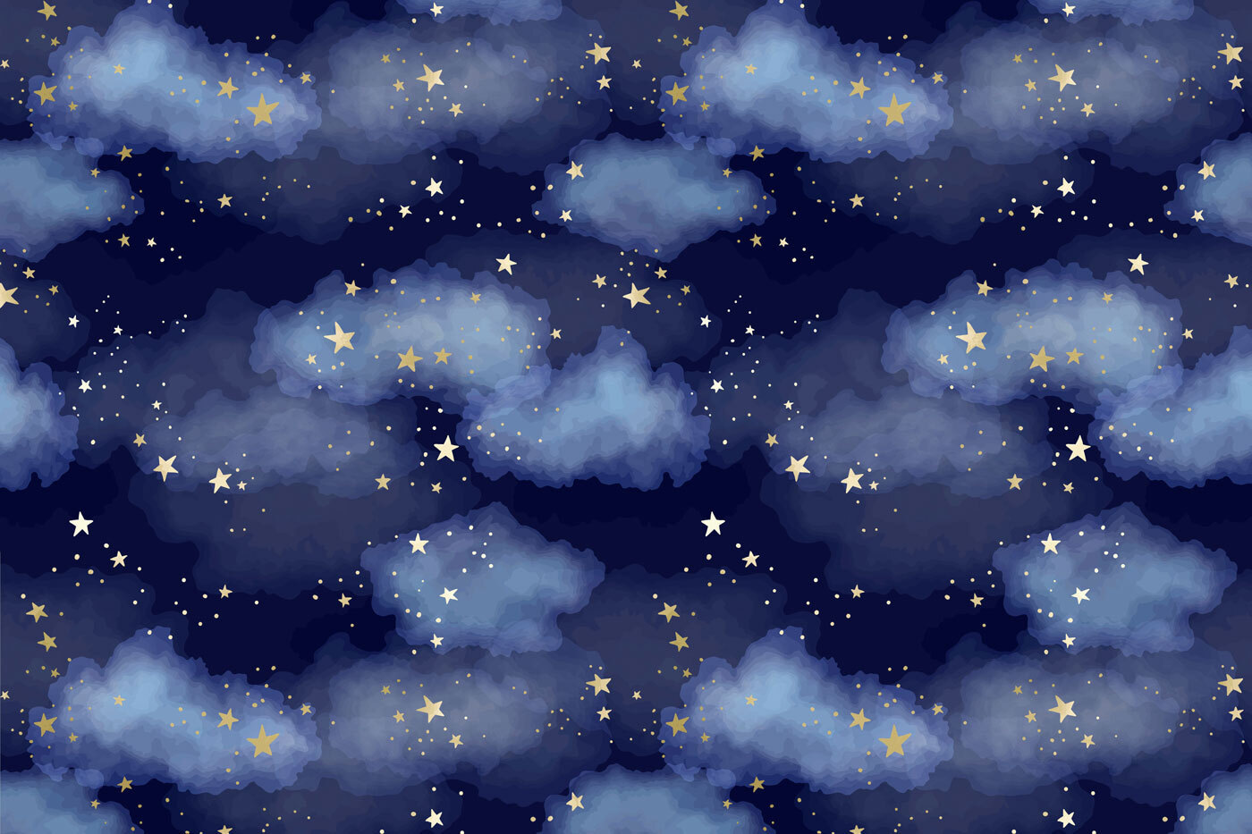 A blue sky with clouds and stars A blue sky with clouds and stars