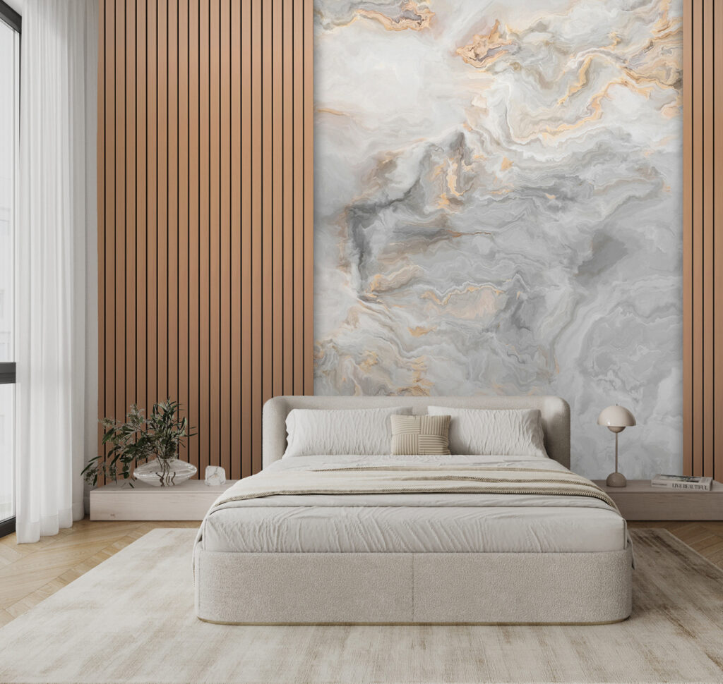 A marble and wood paneling A marble and wood paneling