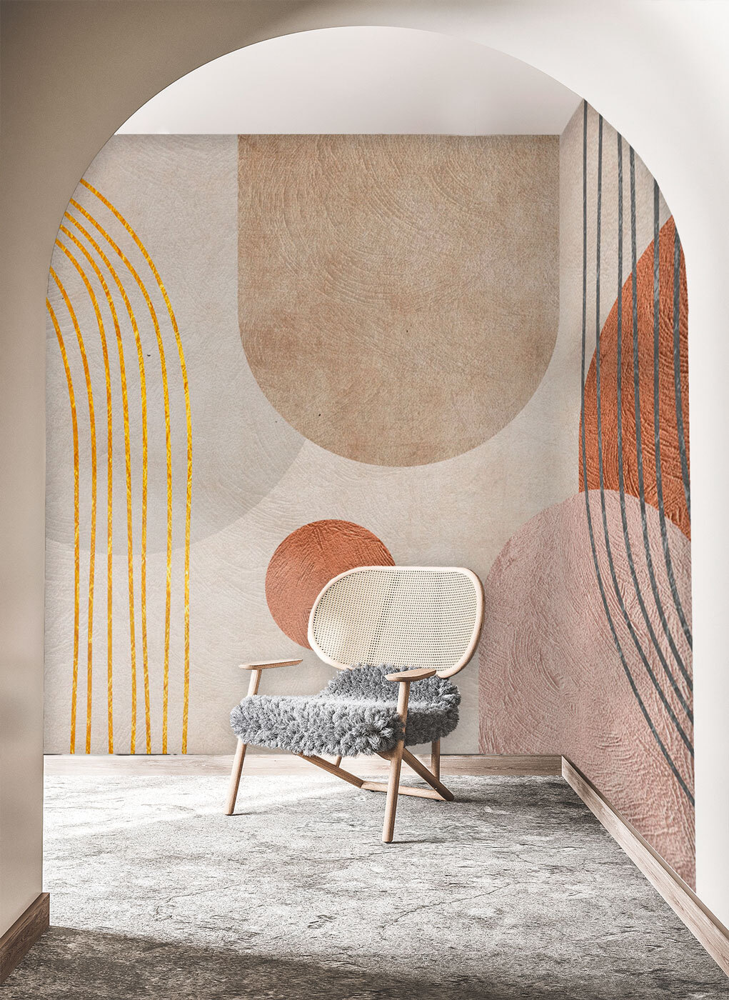 Abstract shapes in soft colors