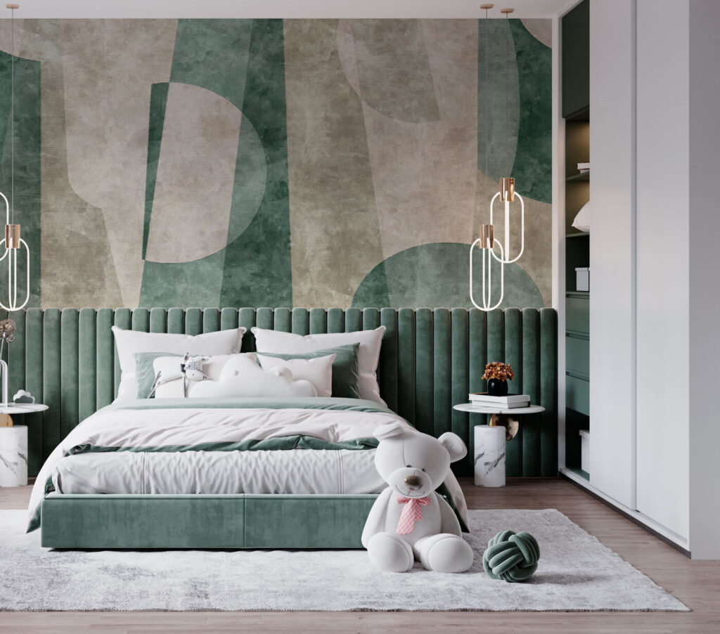 Abstract shapes and muted colors blend