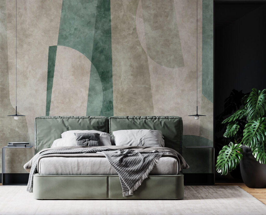 Abstract shapes and muted colors blend