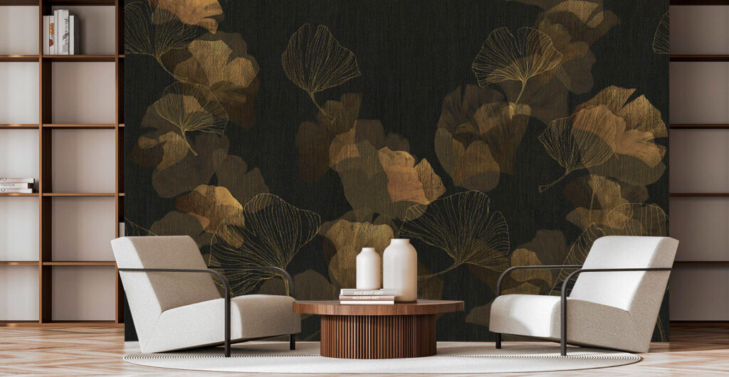 Elegant leaves on a dark background Elegant leaves on a dark background