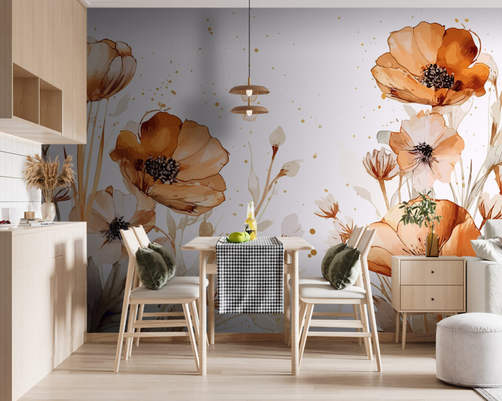 Painting of flowers and leaves Painting of flowers and leaves