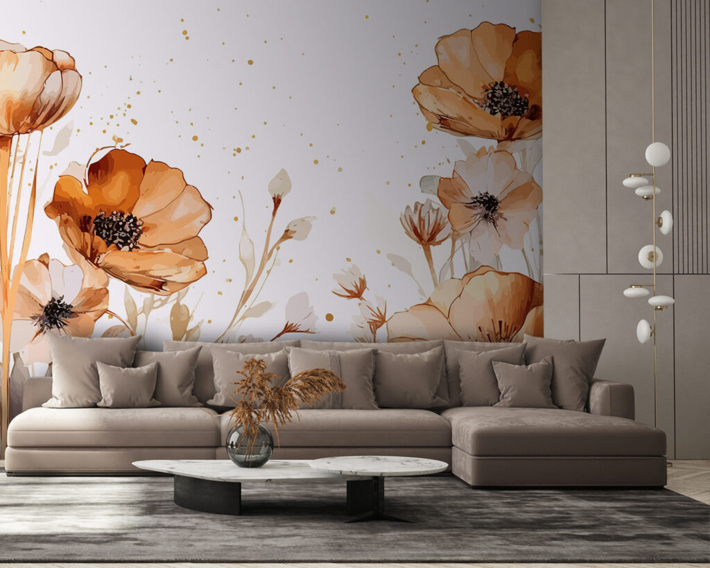 Painting of flowers and leaves Painting of flowers and leaves