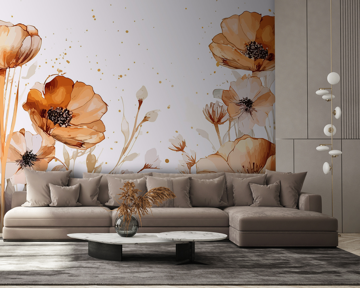 Painting of flowers and leaves Painting of flowers and leaves