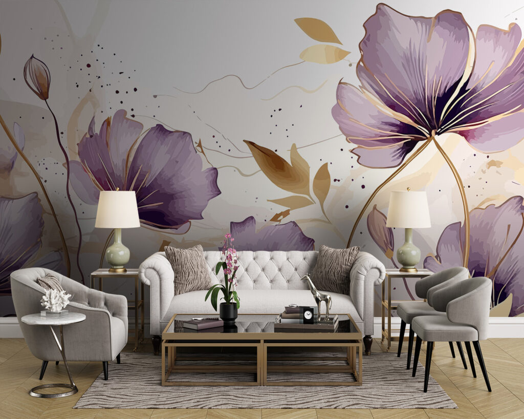 Painting of purple flowers Painting of purple flowers