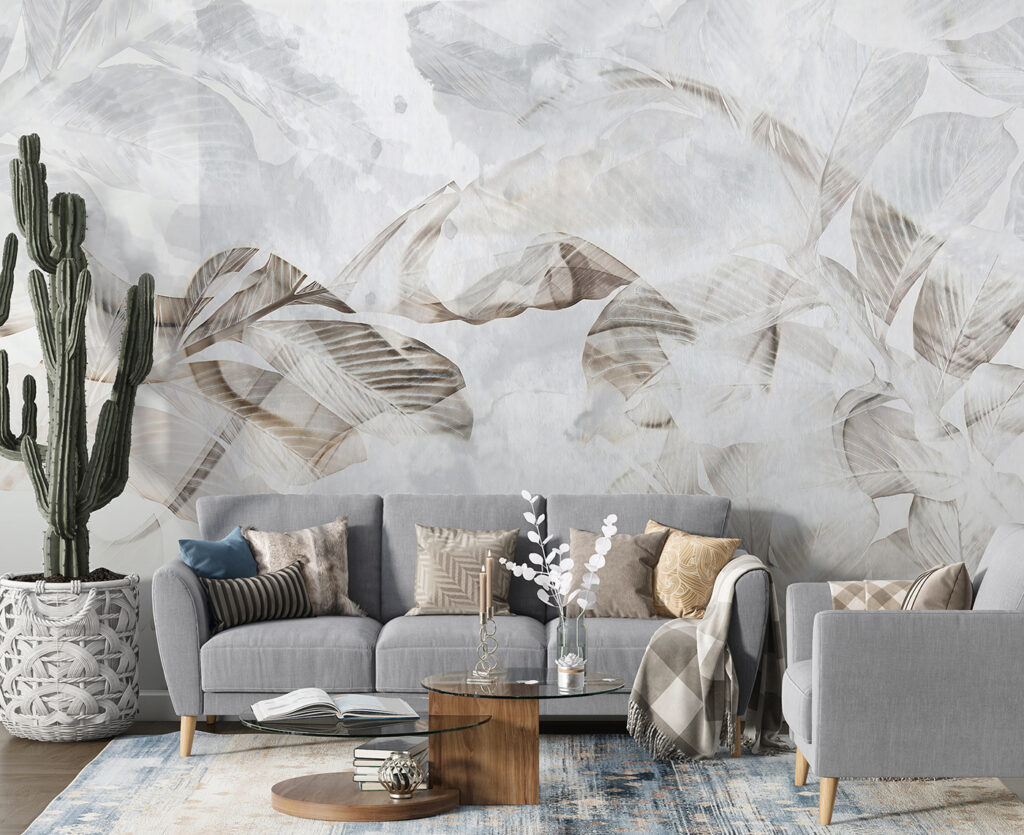 Translucent leaves on soft background