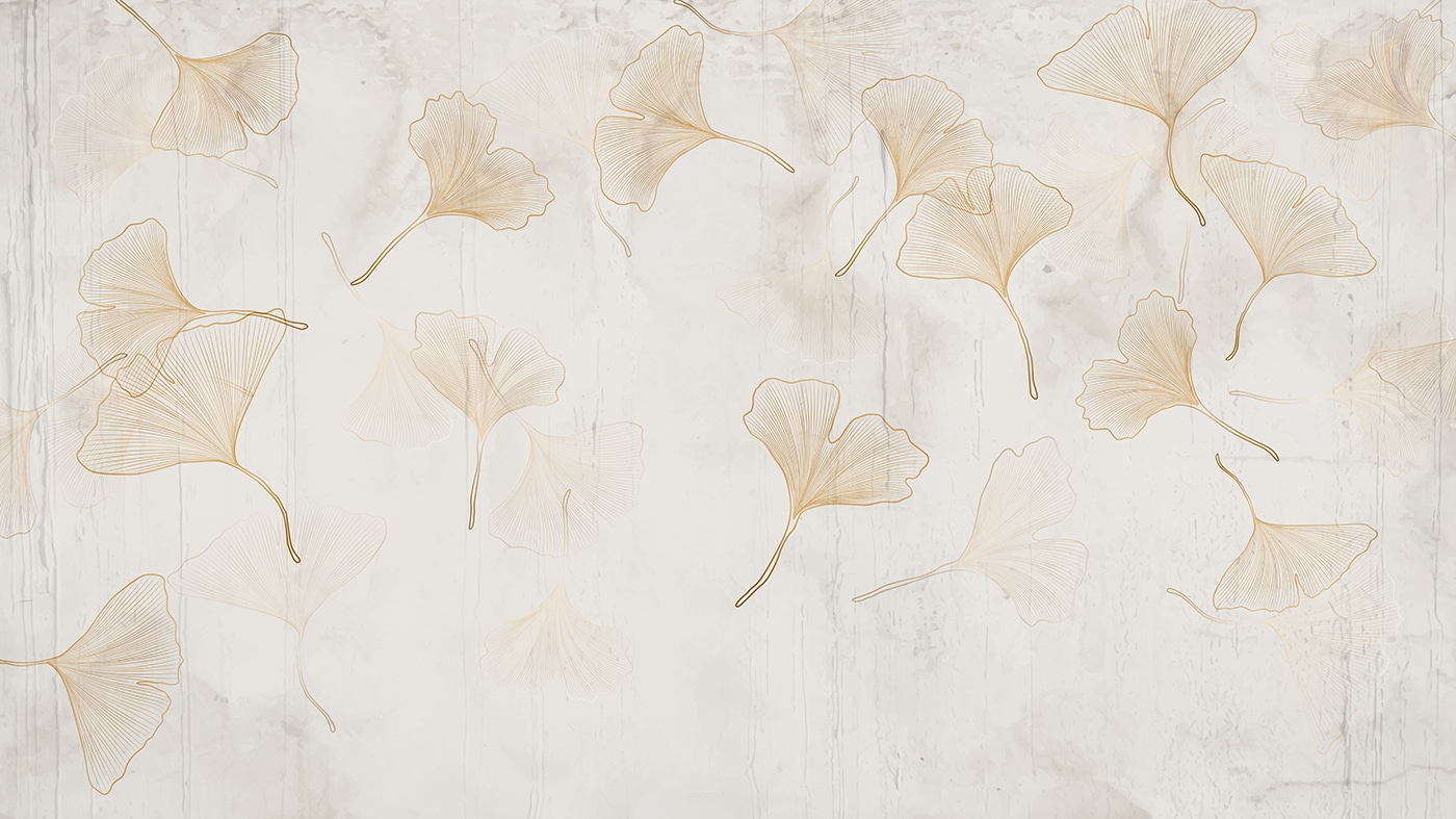 Delicate ginkgo leaves on a serene backdrop Delicate ginkgo leaves on a serene backdrop