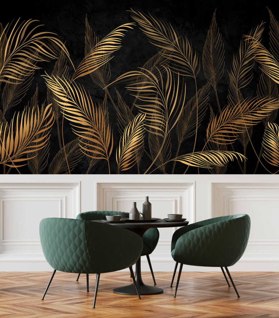 Elegant Leaves against Dark Background