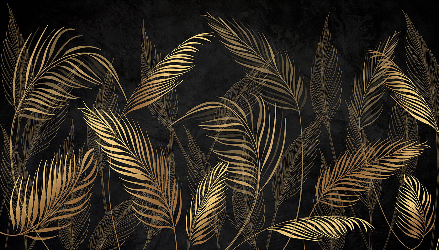 Elegant Leaves against Dark Background