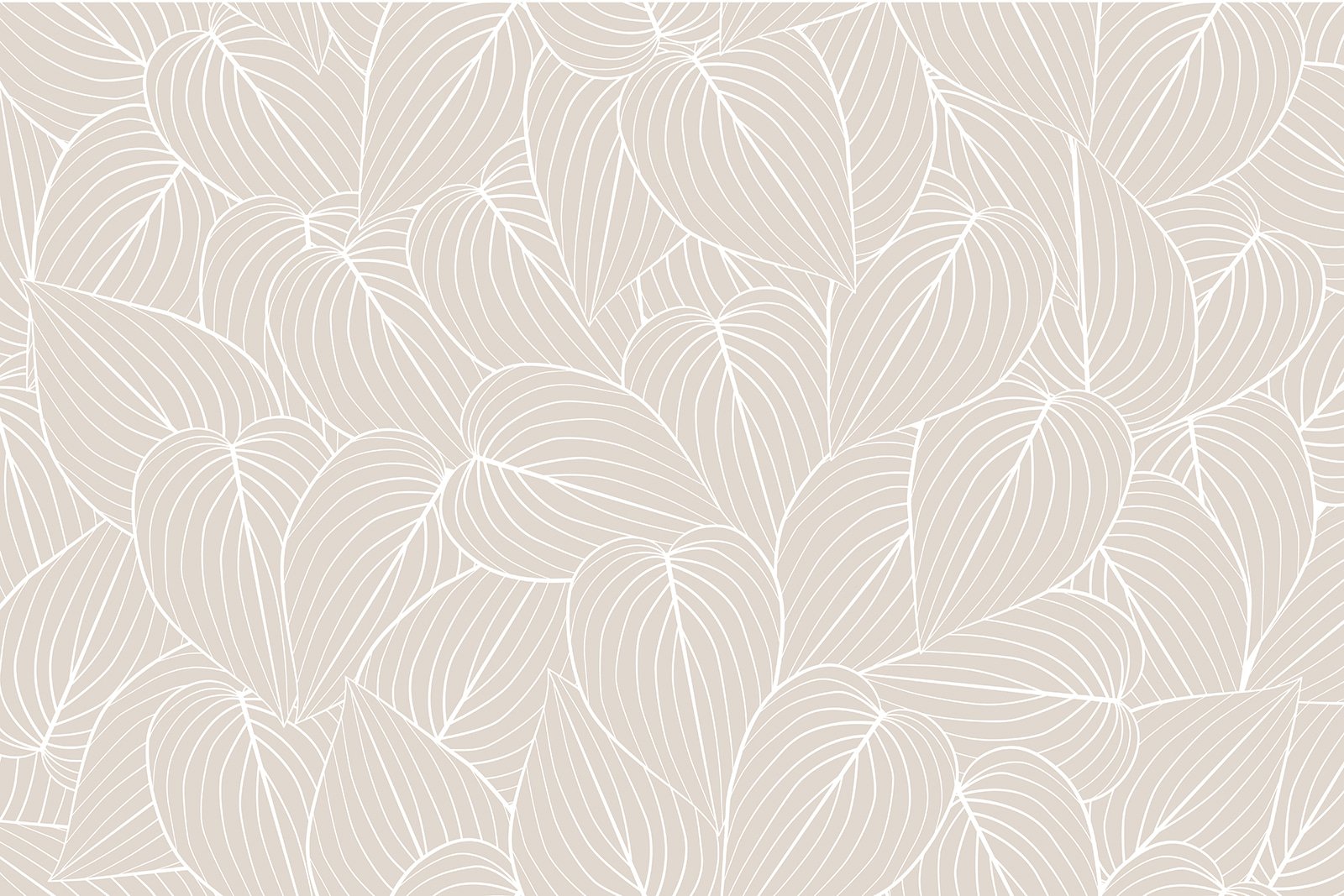 Pattern of leaves on a beige background