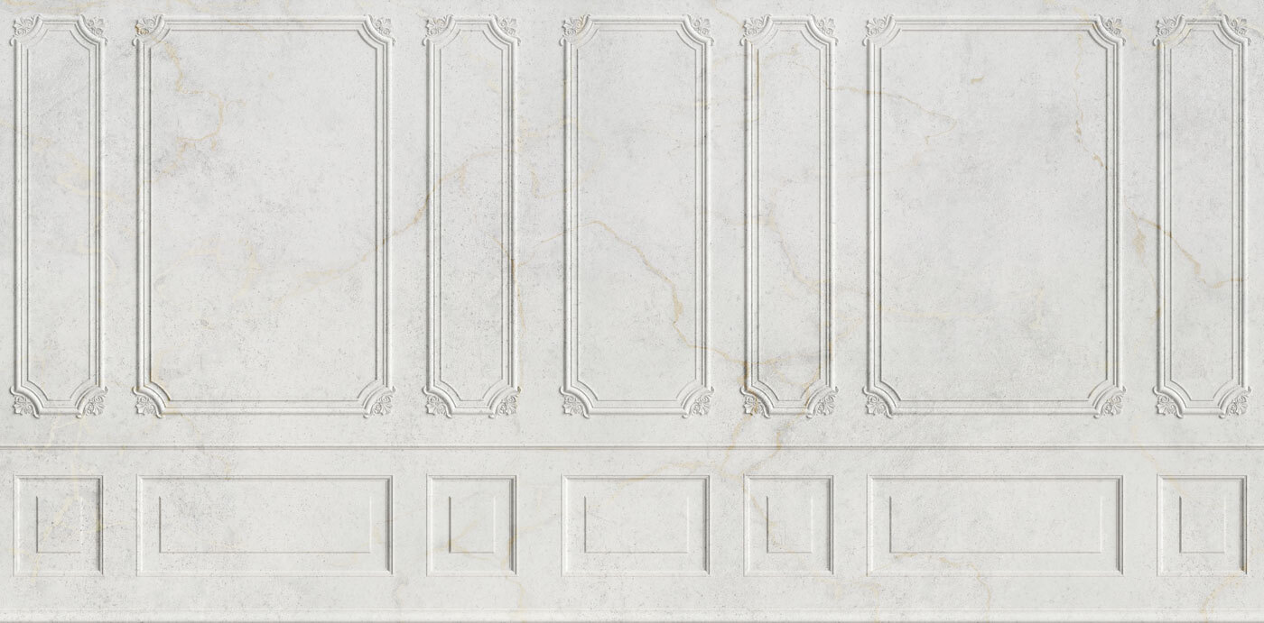 White wall with rectangular designs