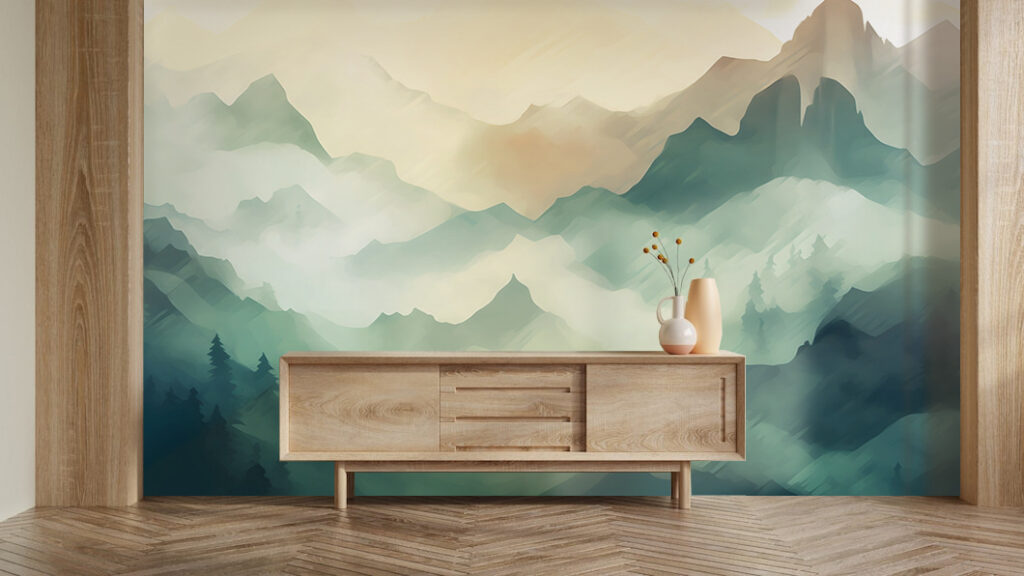 Painting of a mountain range