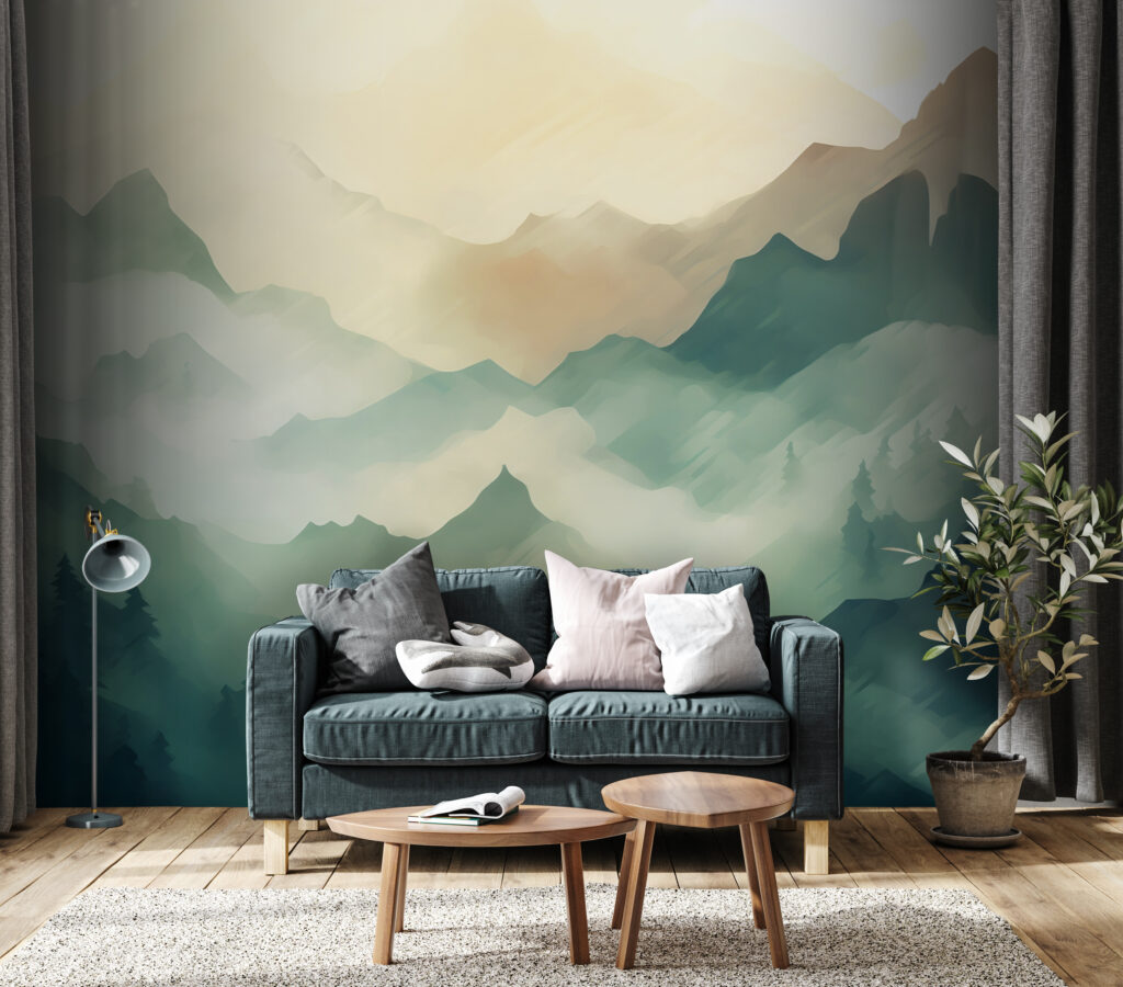 Painting of a mountain range