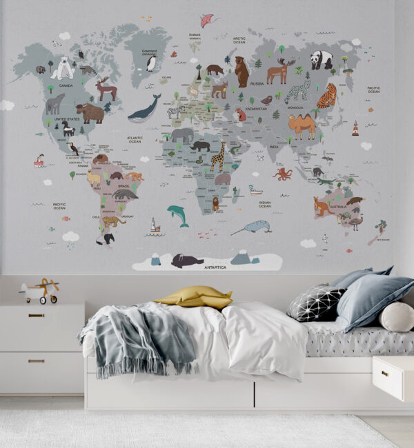 Mapa sveta so zvieratami Mapa sveta so zvieratami