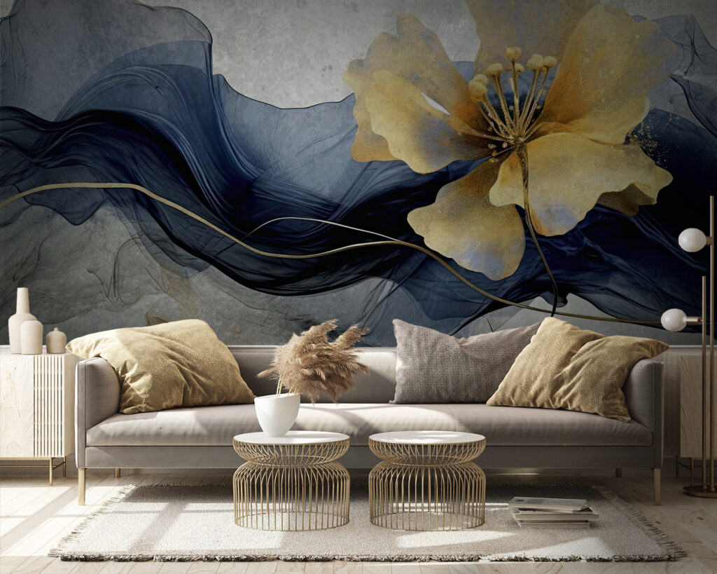 Elegant flower amidst flowing silk Elegant flower amidst flowing silk