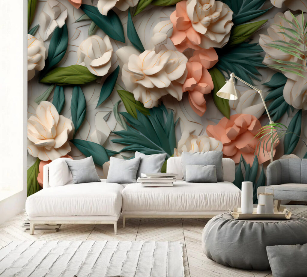 Delicate flowers with lush greenery