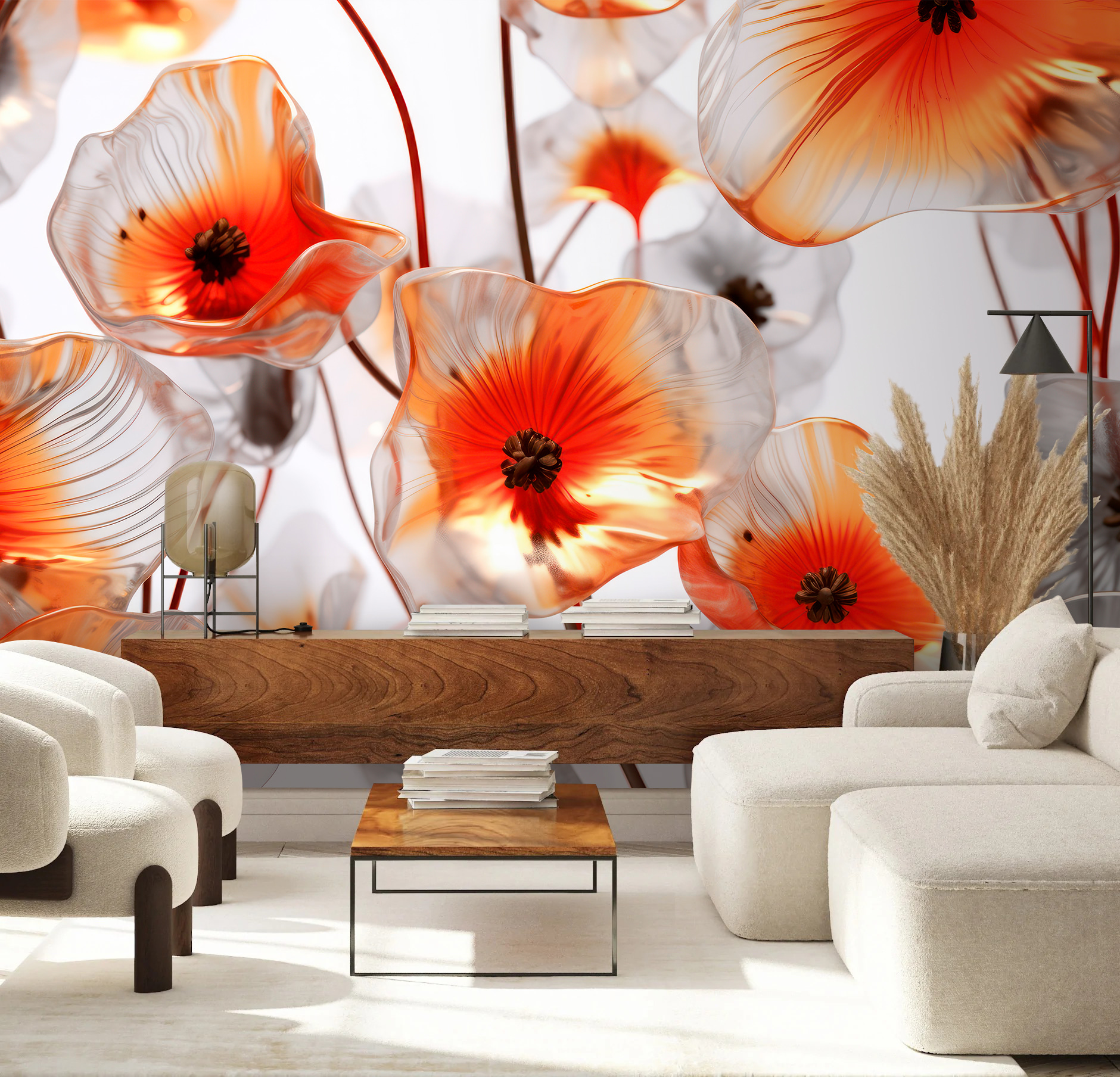 Group of glass flowers Group of glass flowers