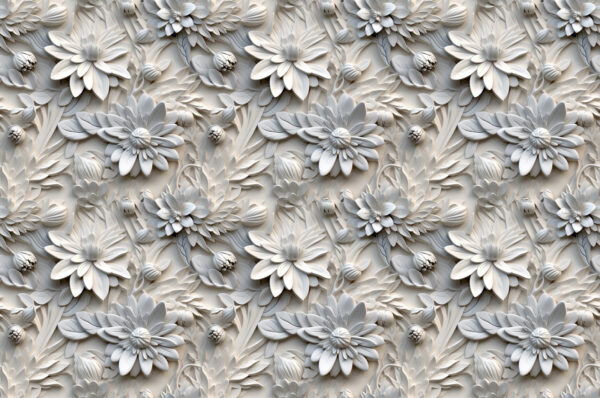 Biely kvetinový vzor na stene Biely kvetinový vzor na stene