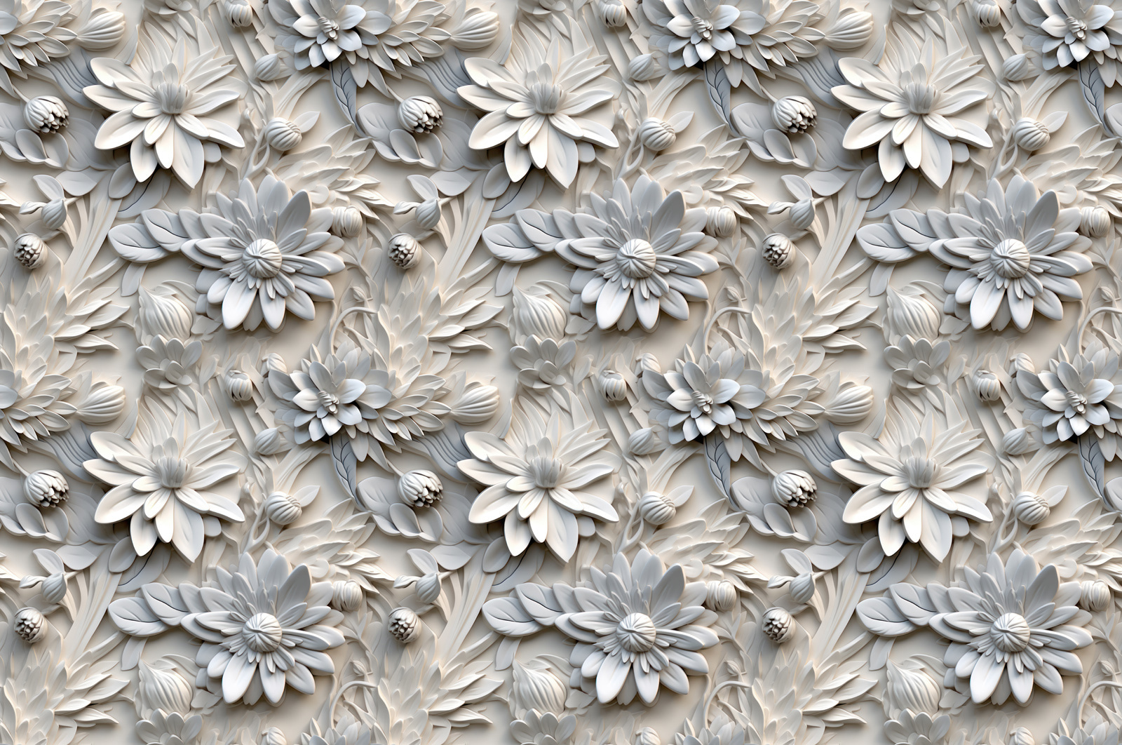 White flower pattern on a wall White flower pattern on a wall