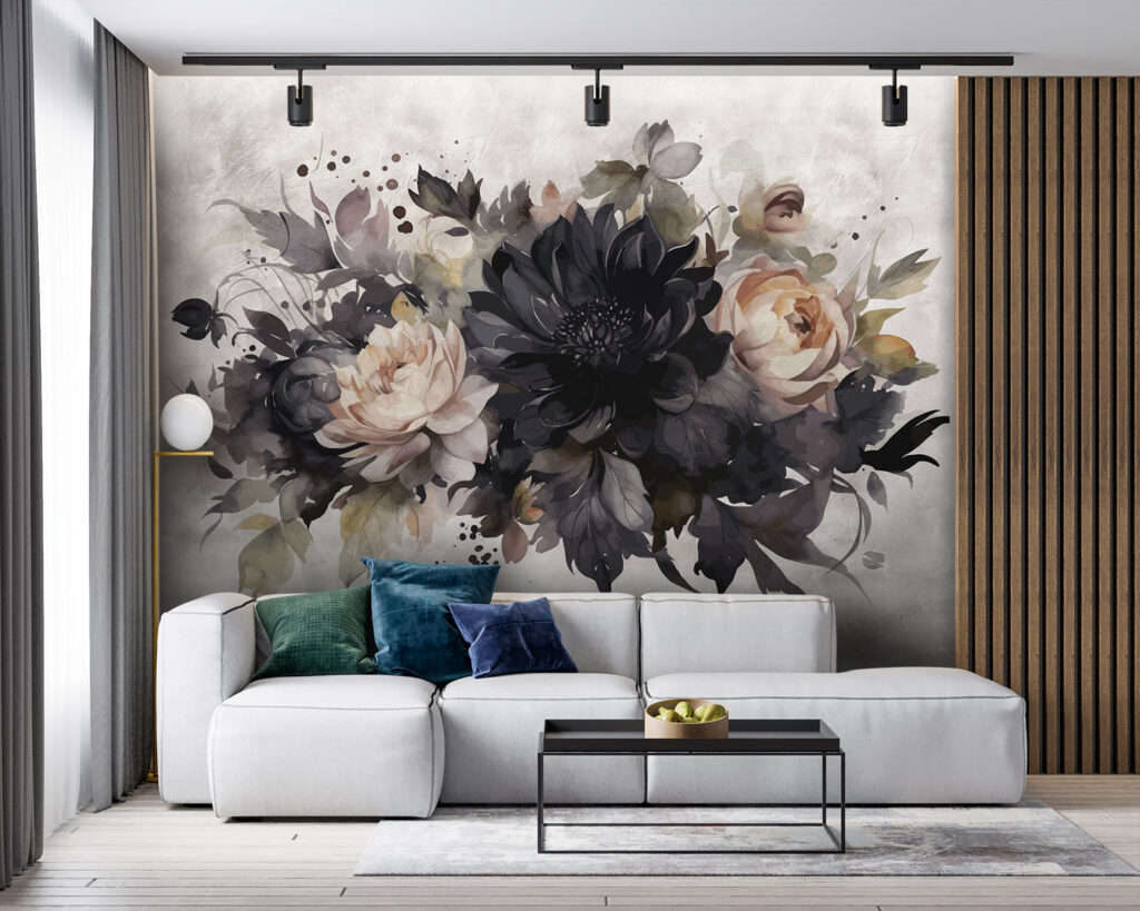 Painting of flowers and leaves Painting of flowers and leaves