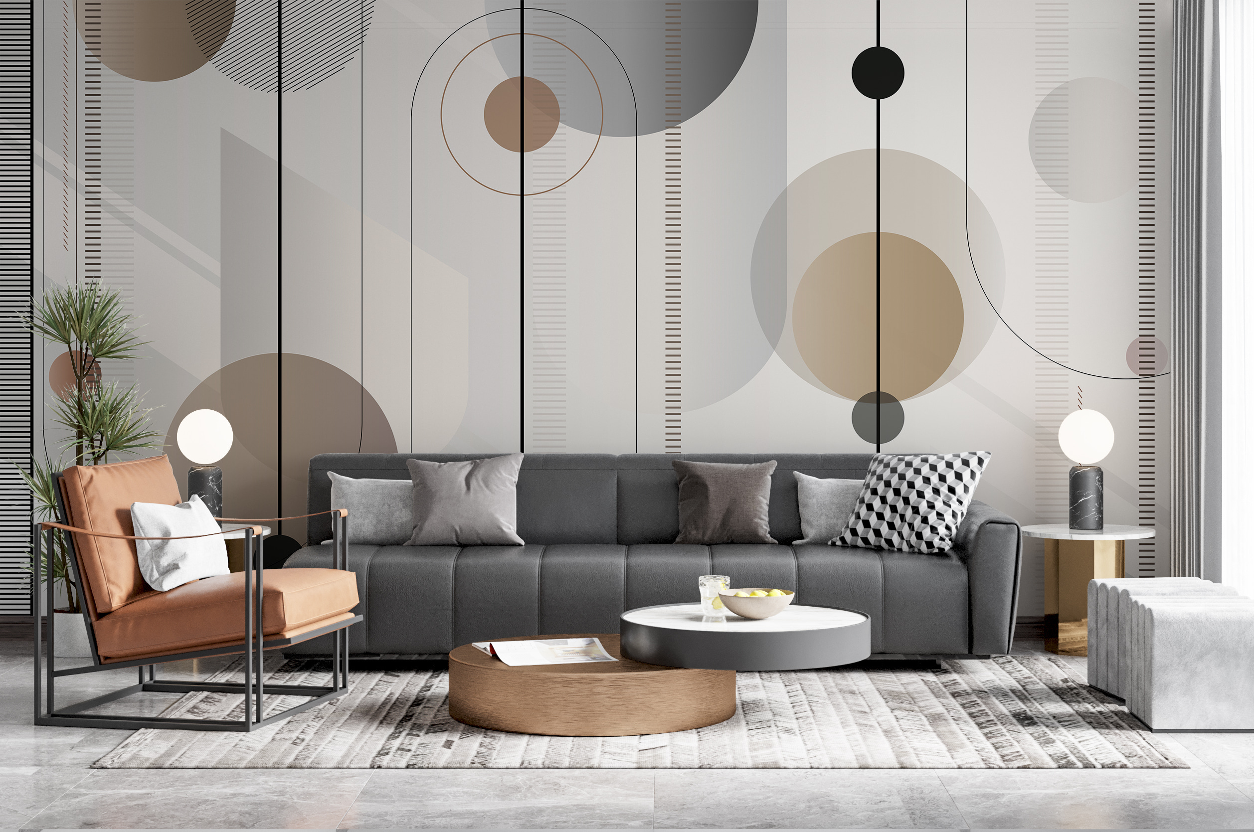 Abstract geometric shapes in soft tones Abstract geometric shapes in soft tones