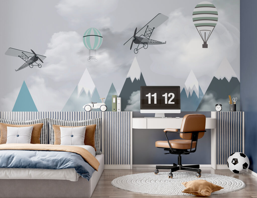 Helicopter flying over mountains Helicopter flying over mountains