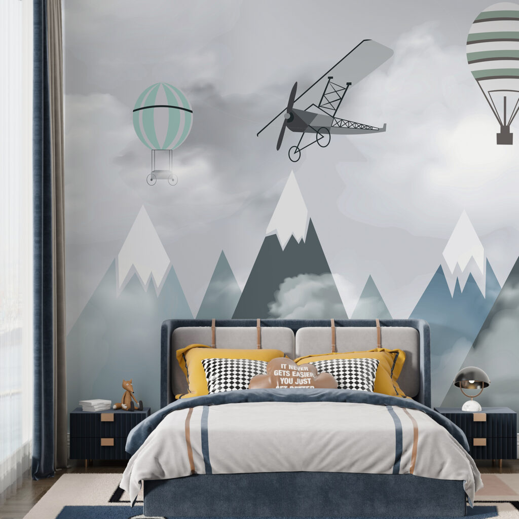 Helicopter flying over mountains Helicopter flying over mountains