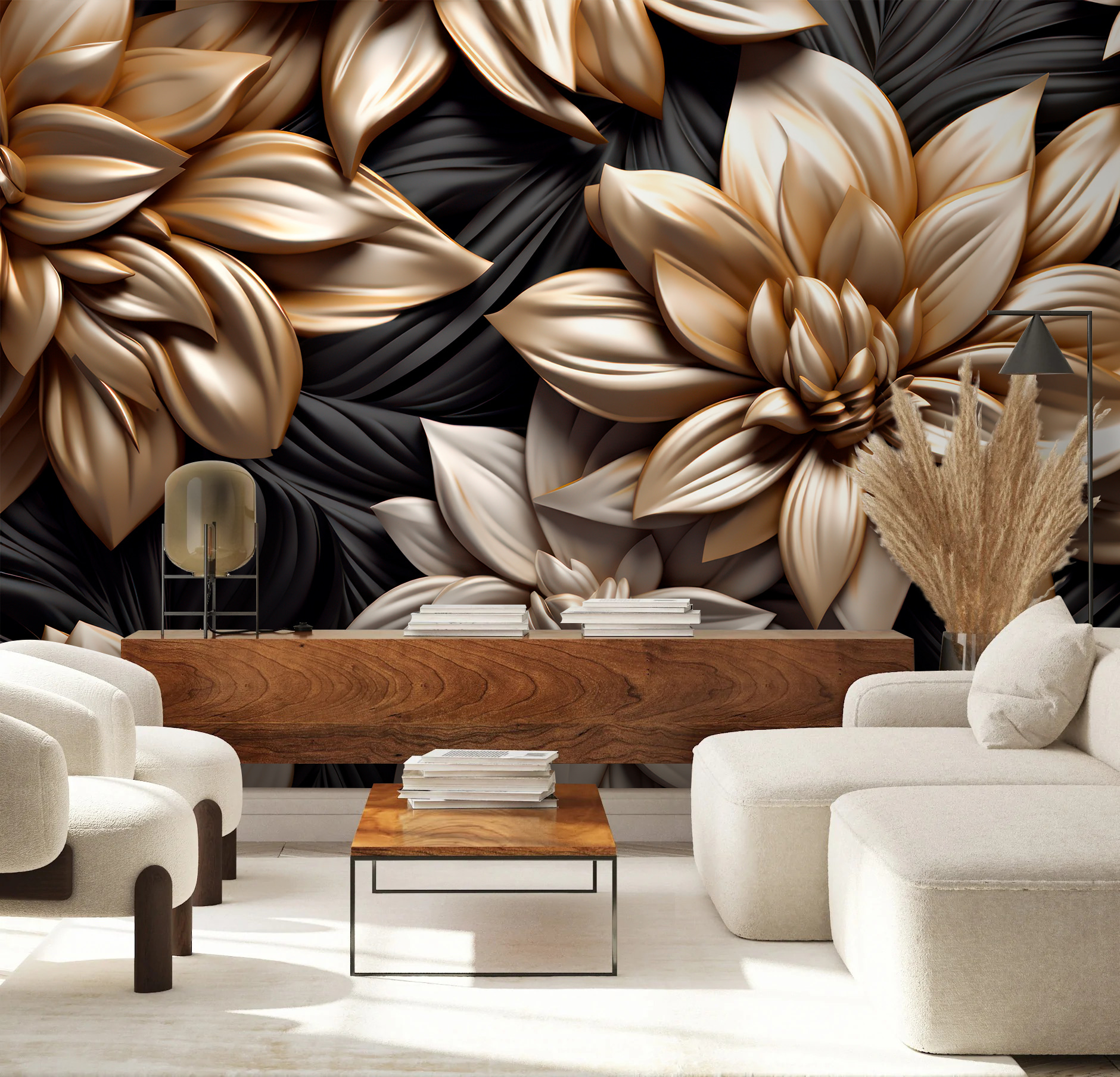 Elegant floral design on dark background. Elegant floral design on dark background.