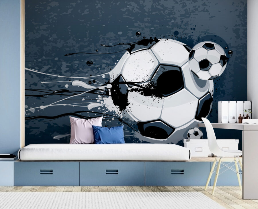 Futbalová lopta so striekancami farby