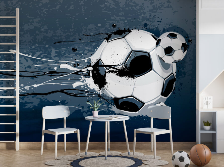 Futbalová lopta so striekancami farby