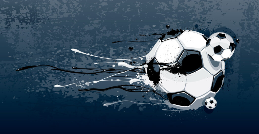 Futbalová lopta so striekancami farby Futbalová lopta so striekancami farby