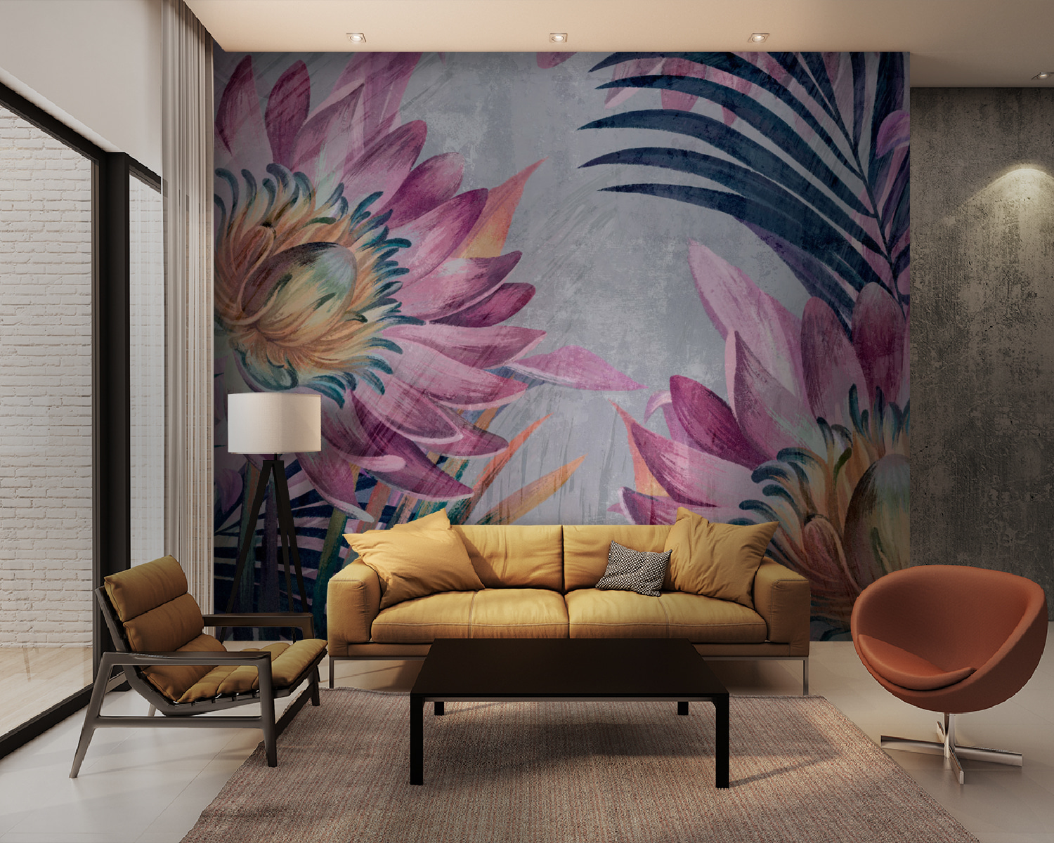 Vibrant blooms against a textured backdrop Vibrant blooms against a textured backdrop