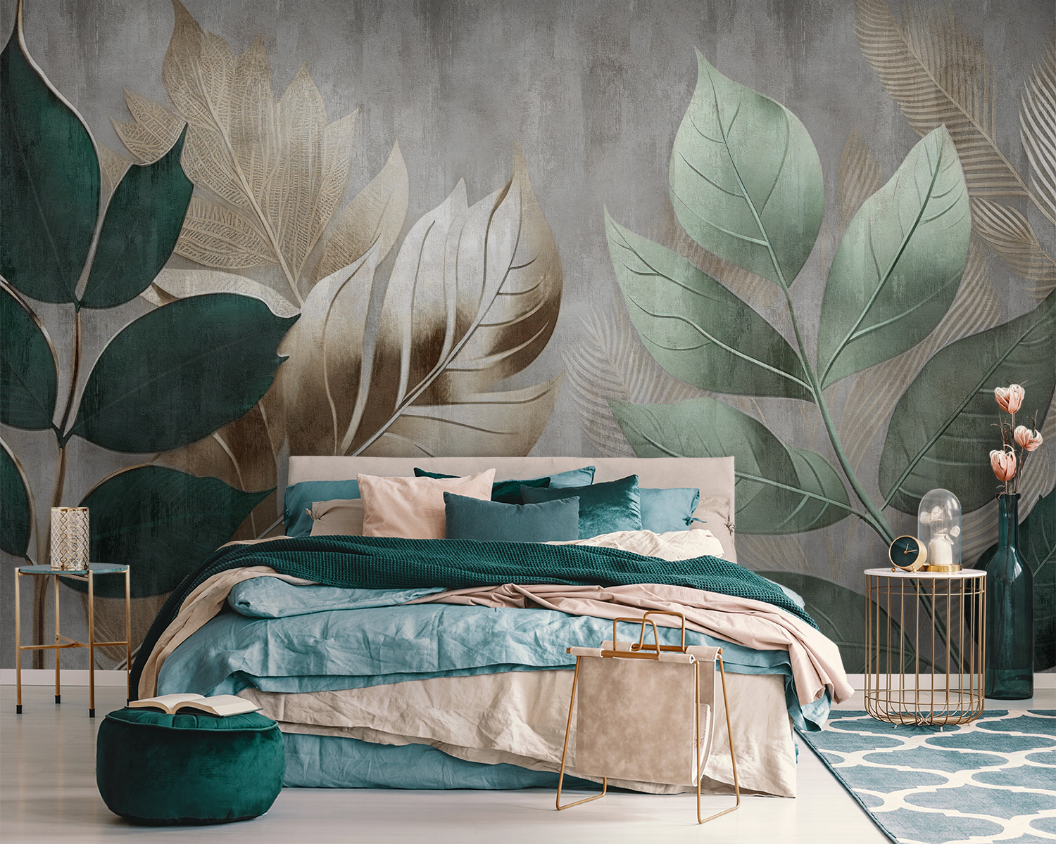 Elegant foliage against a textured background Elegant foliage against a textured background