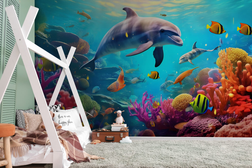 Delfín plávajúci v koralovom útese u94773pir1m 1024x683 - Delfín plávajúci v koralovom útese - tegory