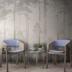 Fototapety Hmlistý les s vysokými stromami