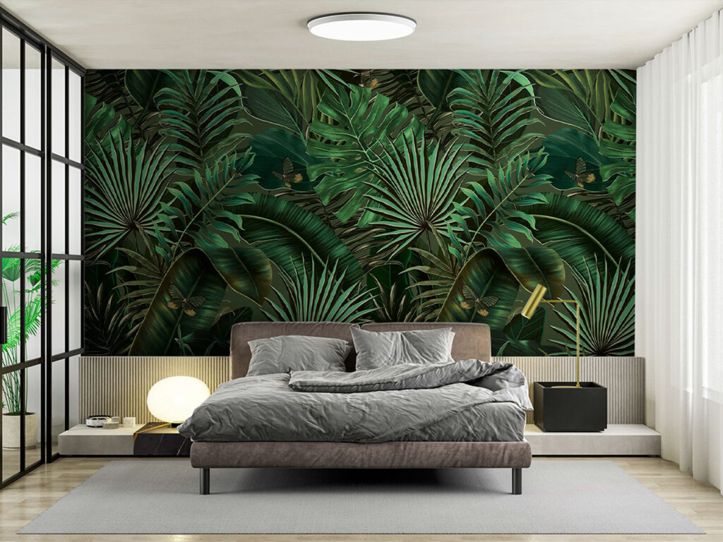 Lush green leaves and hidden butterflies Lush green leaves and hidden butterflies