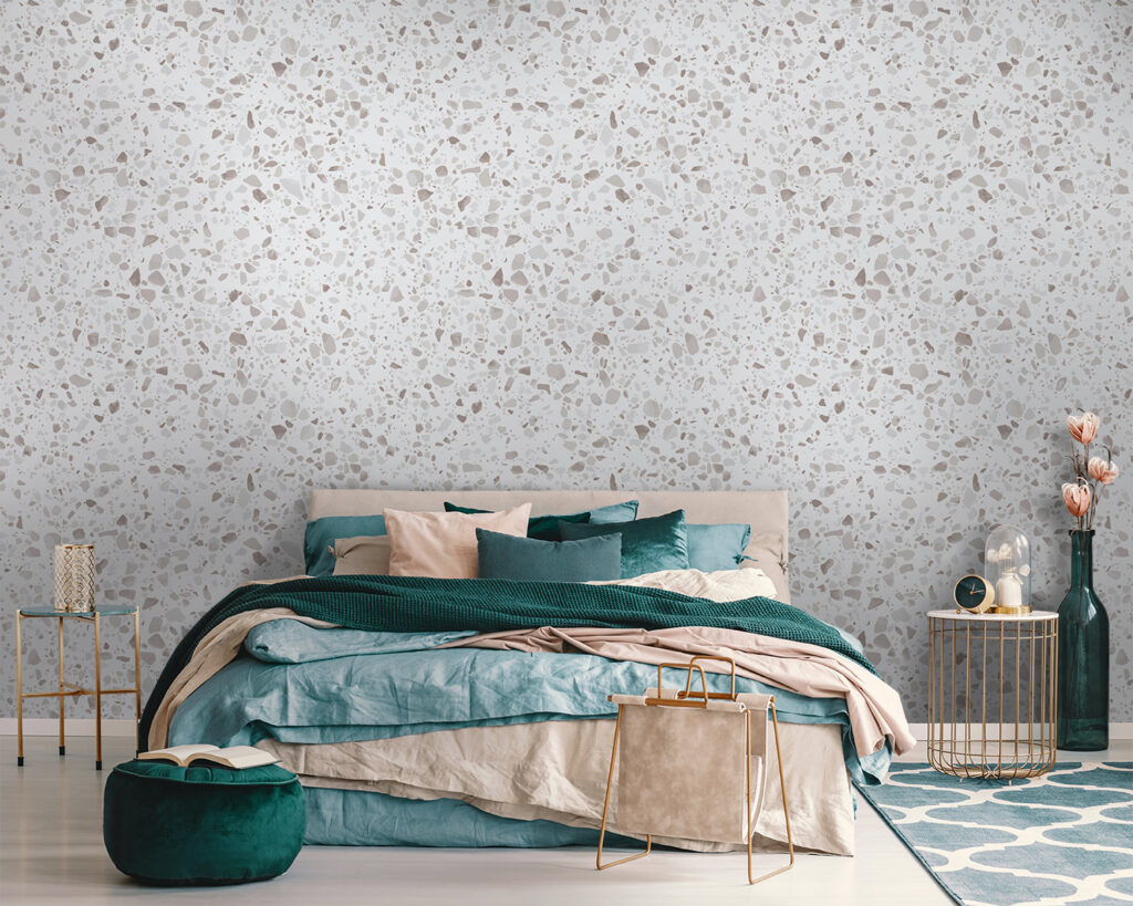 White and gray speckled surface