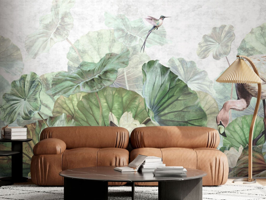 Bird and a hummingbird in a garden Bird and a hummingbird in a garden