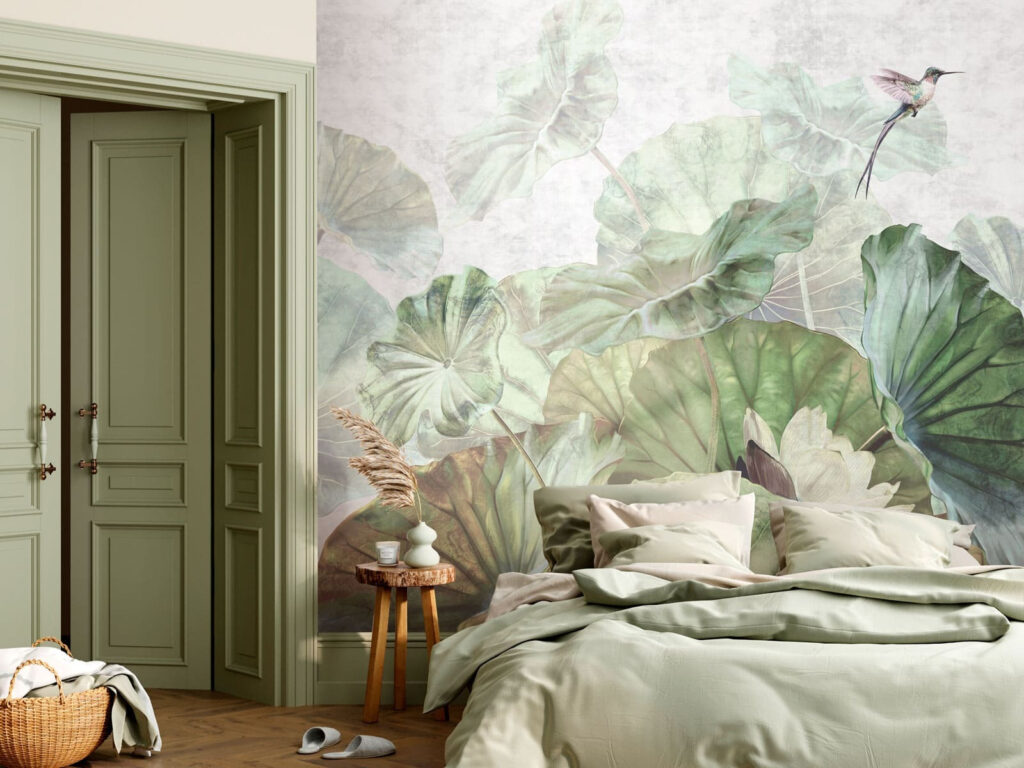 Bird and a hummingbird in a garden Bird and a hummingbird in a garden