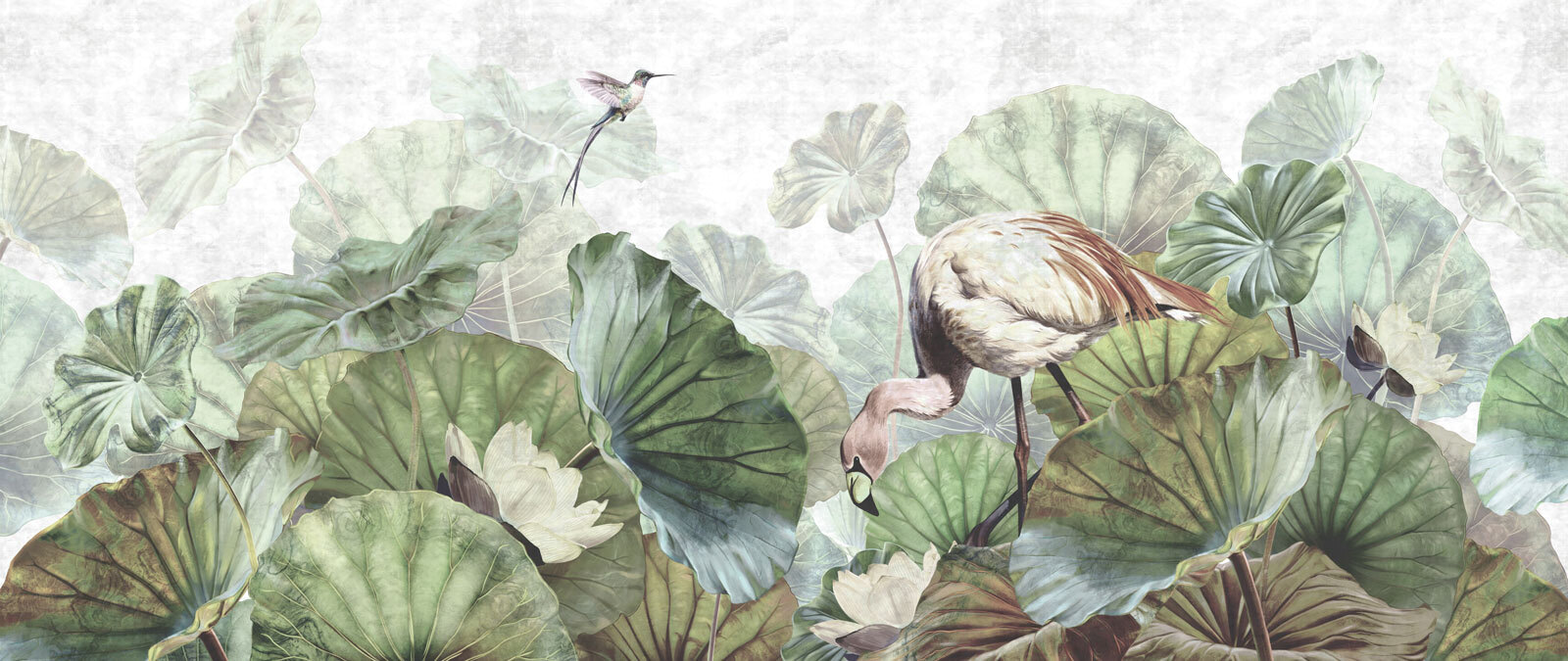 Bird and a hummingbird in a garden Bird and a hummingbird in a garden