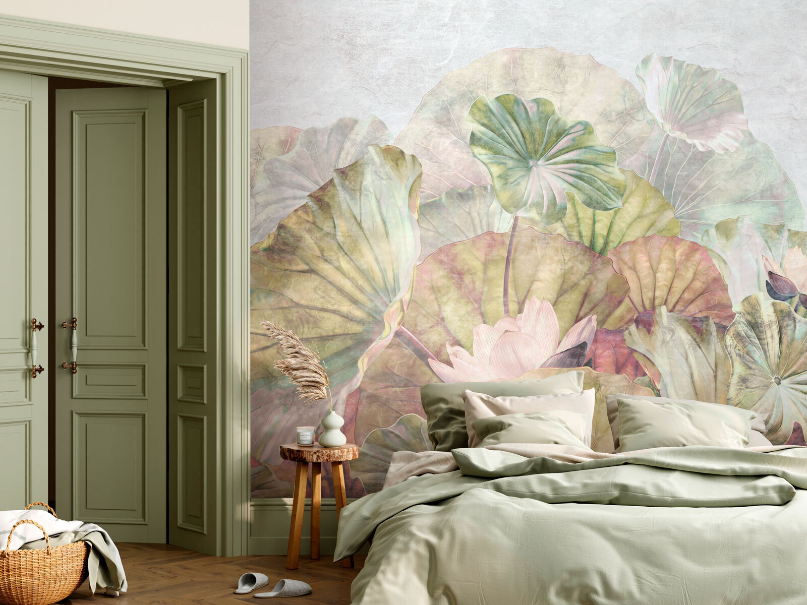 Delicate water lily leaves and blossoms Delicate water lily leaves and blossoms