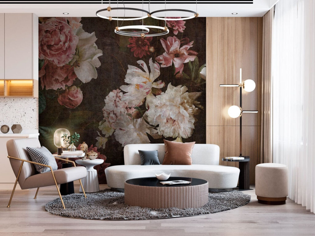 Classic floral arrangement on textured background Classic floral arrangement on textured background