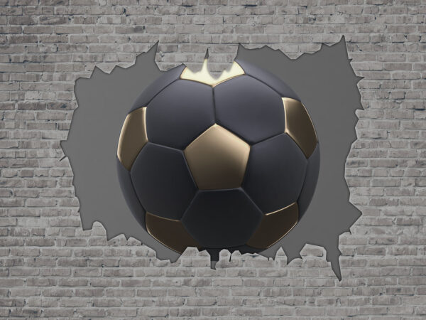 Futbalová lopta narazí do steny Futbalová lopta narazí do steny