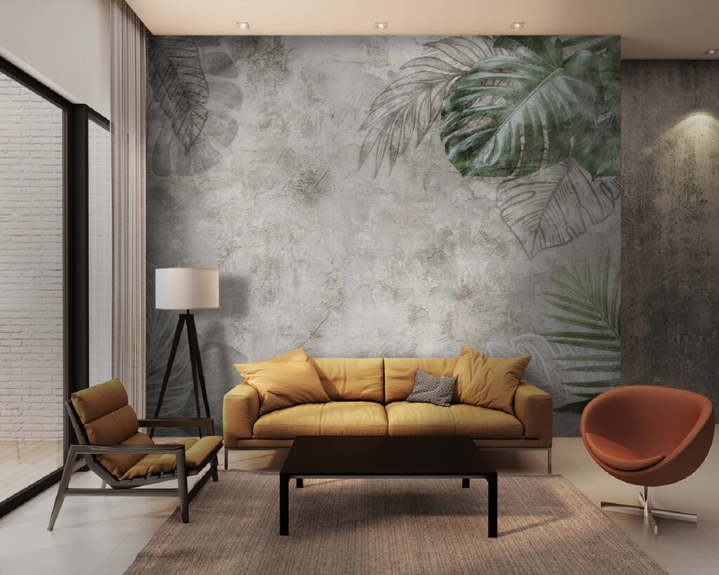 Elegant leaves on textured background Elegant leaves on textured background