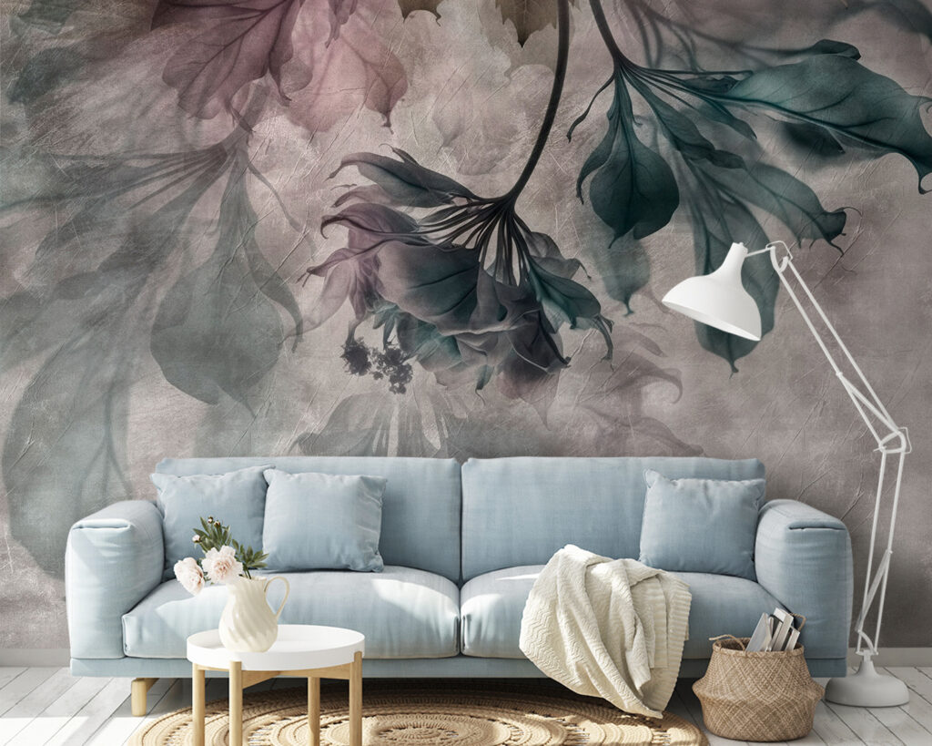 Delicate leaves in soft hues