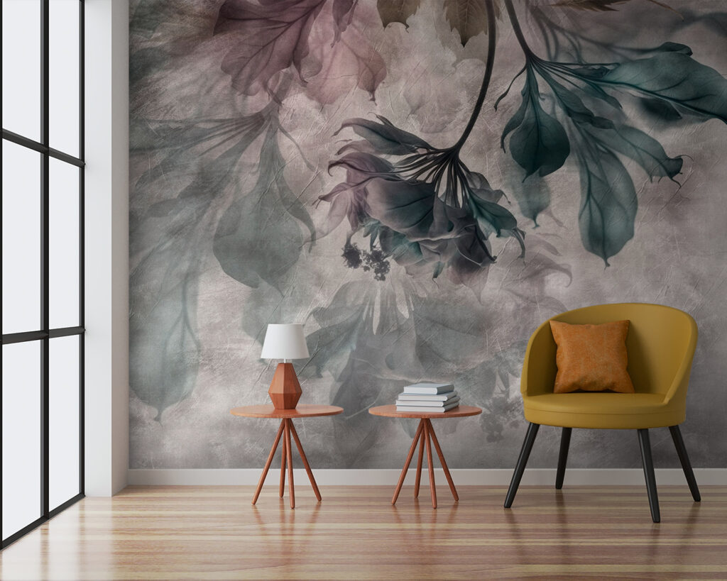 Delicate leaves in soft hues