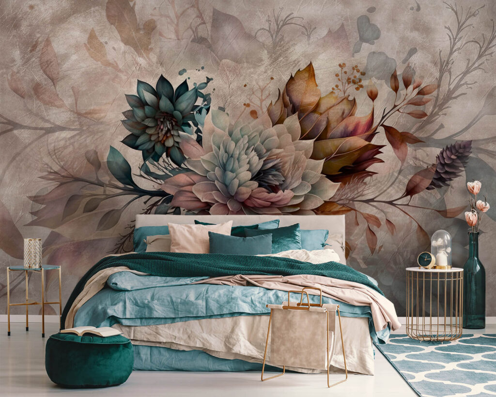 Painting of flowers and leaves Painting of flowers and leaves